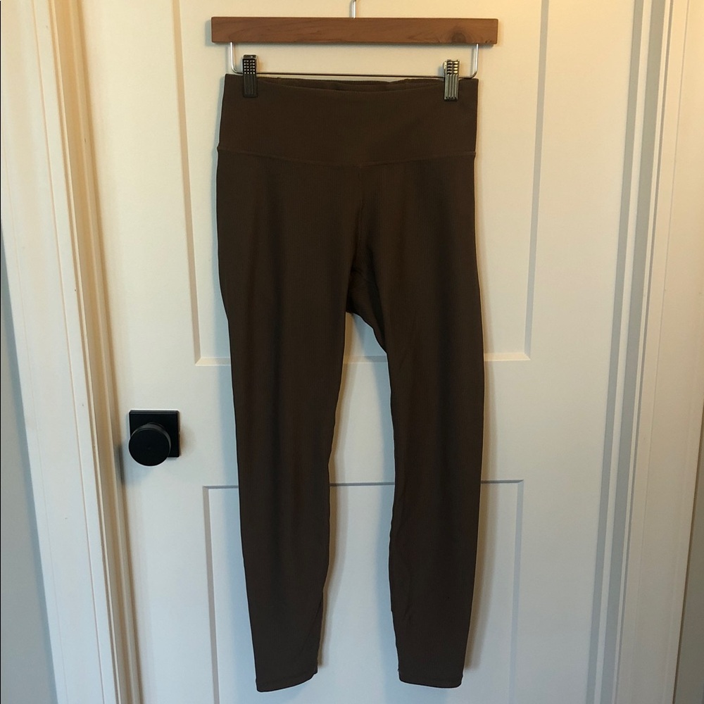 LINC Active Brown Ribbed Leggings